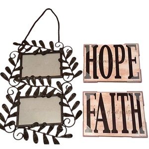 HOPE FAITH HANGING PHOTO Metal FRAME Bundle Set